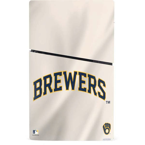 MLB Milwaukee Brewers Home Jersey PS5 Slim Digital Edition Console Skin