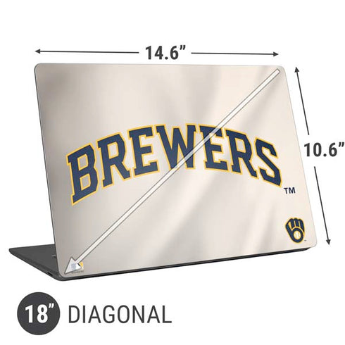 MLB Milwaukee Brewers Home Jersey Universal Laptop 18in (14.6 x 10.6in) Skin