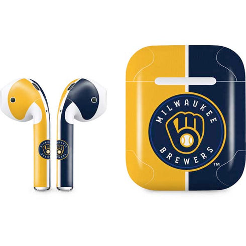 MLB Milwaukee Brewers Split Apple AirPods Skin
