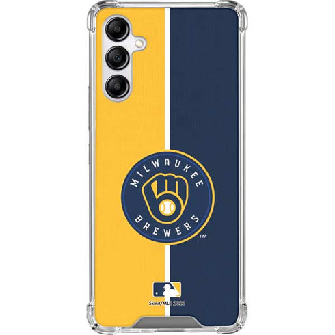 MLB Milwaukee Brewers Split Galaxy A14 5G Clear Case