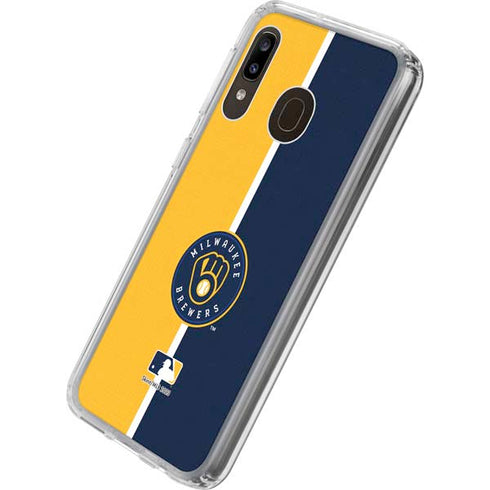 MLB Milwaukee Brewers Split Galaxy A20 Clear Case