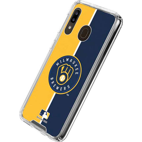 MLB Milwaukee Brewers Split Galaxy A30 Clear Case