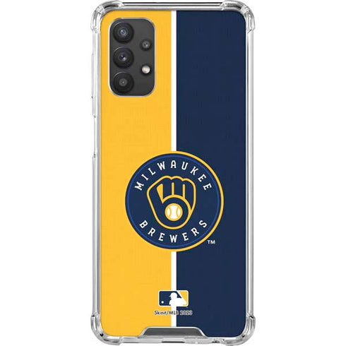 MLB Milwaukee Brewers Split Galaxy A32 5G Clear Case