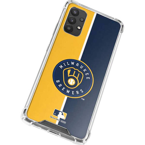 MLB Milwaukee Brewers Split Galaxy A32 5G Clear Case