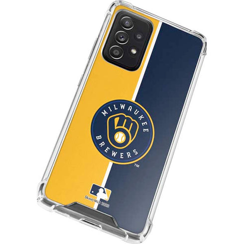 MLB Milwaukee Brewers Split Galaxy A52 5G Clear Case