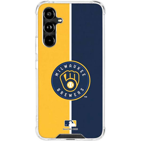 MLB Milwaukee Brewers Split Galaxy A54 5G Clear Case