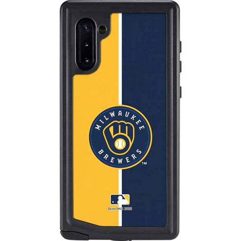 MLB Milwaukee Brewers Split Galaxy Note 10 Waterproof Case