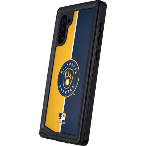 MLB Milwaukee Brewers Split Galaxy Note 10 Waterproof Case