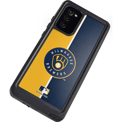 MLB Milwaukee Brewers Split Galaxy Note20 5G Waterproof Case