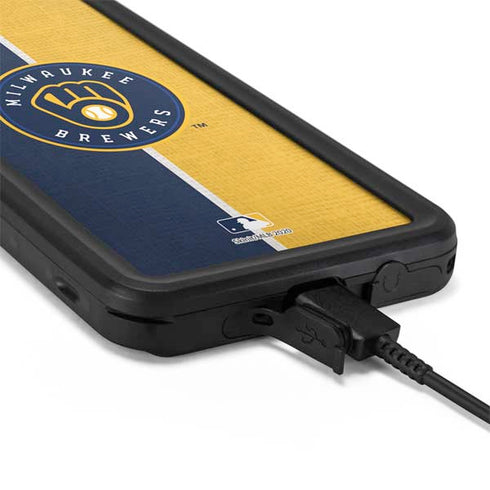 MLB Milwaukee Brewers Split Galaxy S20 Plus Waterproof Case