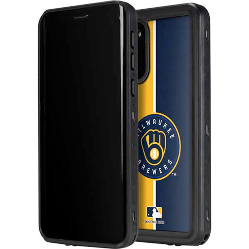 MLB Milwaukee Brewers Split Galaxy S20 Plus Waterproof Case