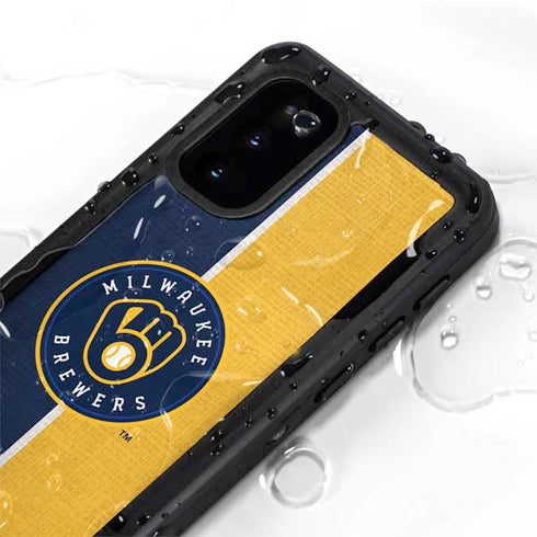 MLB Milwaukee Brewers Split Galaxy S20 Waterproof Case