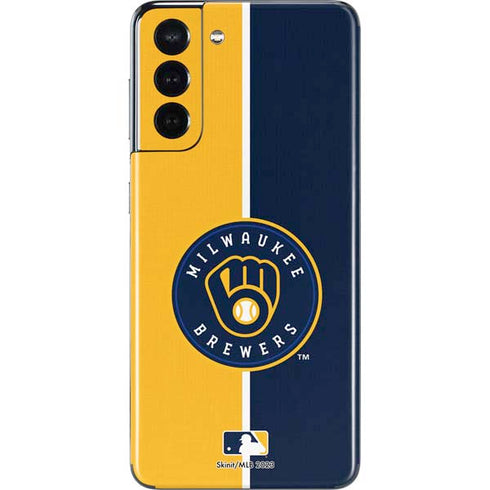 MLB Milwaukee Brewers Split Galaxy S21 5G Skin