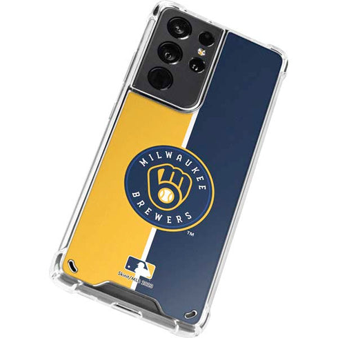 MLB Milwaukee Brewers Split Galaxy S21 Ultra 5G Clear Case
