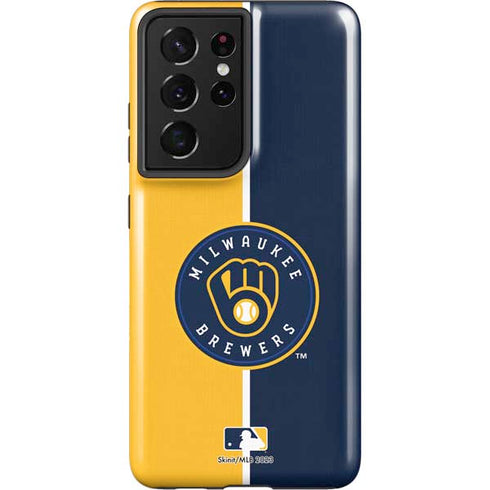 MLB Milwaukee Brewers Split Galaxy S21 Ultra 5G Pro Case