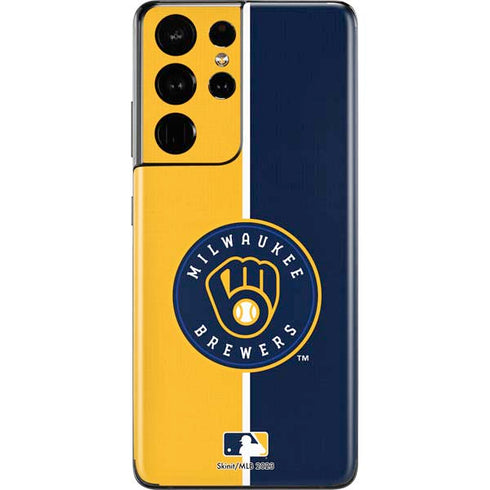 MLB Milwaukee Brewers Split Galaxy S21 Ultra 5G Skin