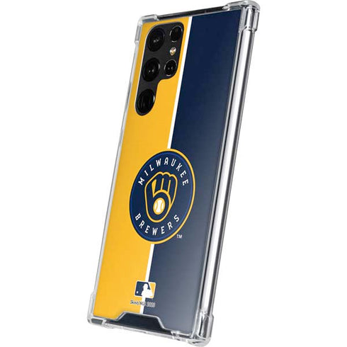MLB Milwaukee Brewers Split Galaxy S22 Ultra Clear Case