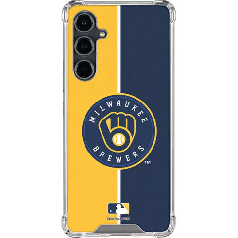 MLB Milwaukee Brewers Split Galaxy S23 FE Clear Case