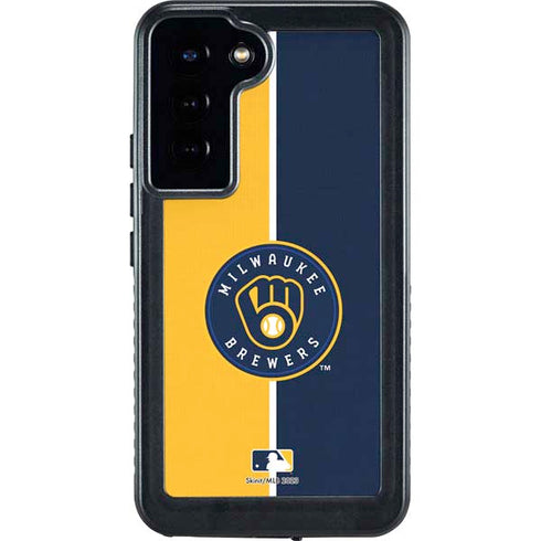 MLB Milwaukee Brewers Split Galaxy S23 Plus Waterproof Case