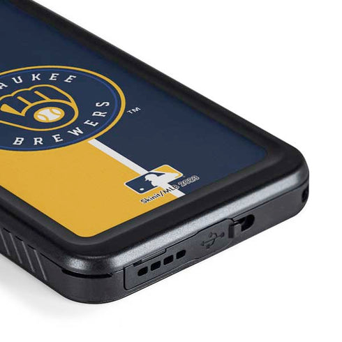 MLB Milwaukee Brewers Split Galaxy S23 Plus Waterproof Case