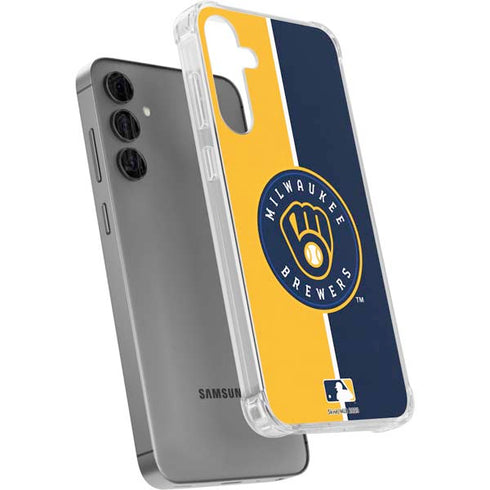 MLB Milwaukee Brewers Split Galaxy S24 Plus Clear Case