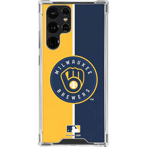 MLB Milwaukee Brewers Split Galaxy S24 Ultra Clear Case