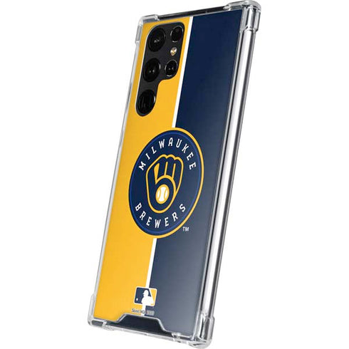 MLB Milwaukee Brewers Split Galaxy S24 Ultra Clear Case