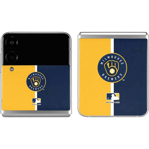 MLB Milwaukee Brewers Split Galaxy Z Flip4 5G Skin