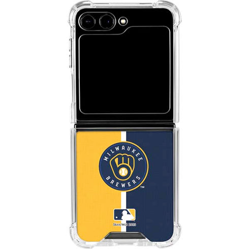 MLB Milwaukee Brewers Split Galaxy Z Flip5 5G Clear Case