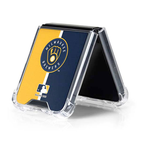 MLB Milwaukee Brewers Split Galaxy Z Flip5 5G Clear Case