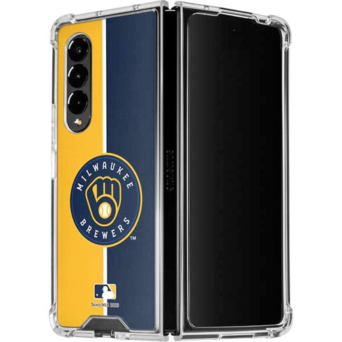 MLB Milwaukee Brewers Split Galaxy Z Fold4 5G Clear Case