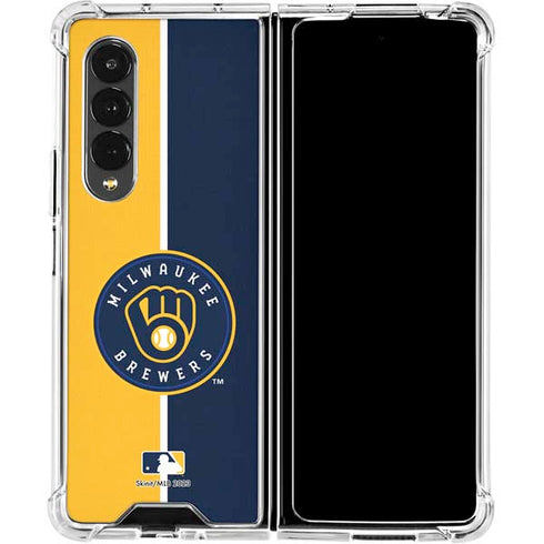 MLB Milwaukee Brewers Split Galaxy Z Fold4 5G Clear Case
