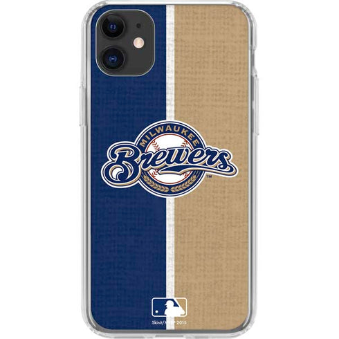 MLB Milwaukee Brewers Split iPhone 11 Clear Case