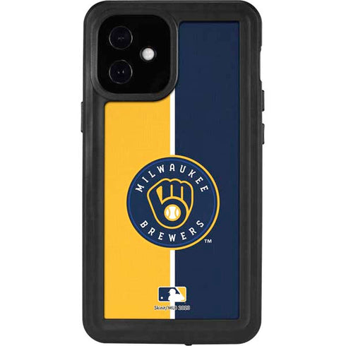 MLB Milwaukee Brewers Split iPhone 12 Mini Waterproof Case