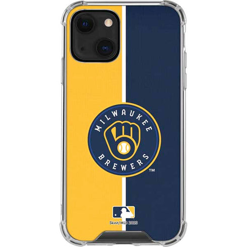 MLB Milwaukee Brewers Split iPhone 14 Clear Case