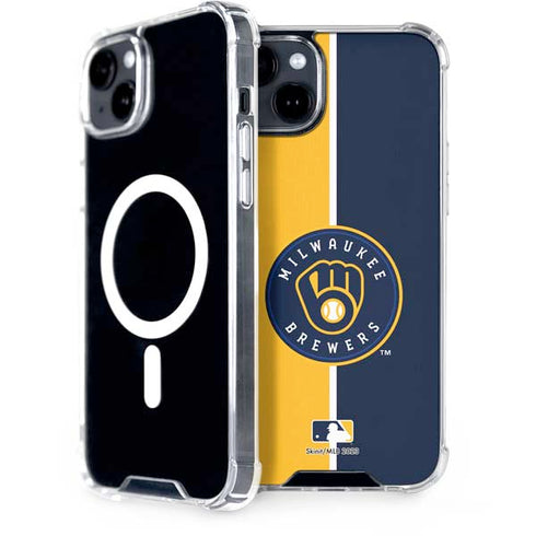 MLB Milwaukee Brewers Split iPhone 15 Plus MagSafe Case