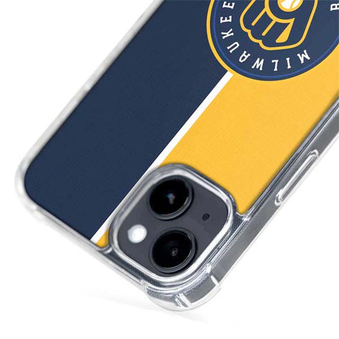 MLB Milwaukee Brewers Split iPhone 15 Plus MagSafe Case
