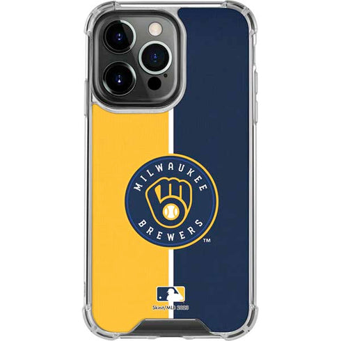 MLB Milwaukee Brewers Split iPhone 15 Pro Clear Case