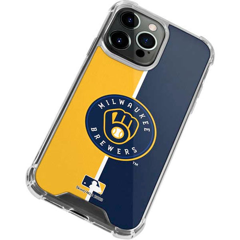 MLB Milwaukee Brewers Split iPhone 14 Pro Clear Case