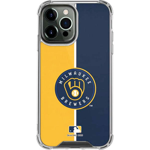MLB Milwaukee Brewers Split iPhone 14 Pro Max Clear Case