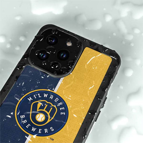 MLB Milwaukee Brewers Split iPhone 14 Pro Max Waterproof Case
