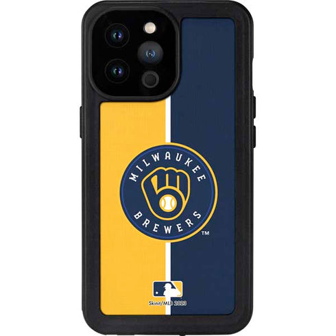 MLB Milwaukee Brewers Split iPhone 14 Pro Max Waterproof Case