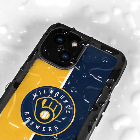 MLB Milwaukee Brewers Split iPhone 15 Waterproof Case