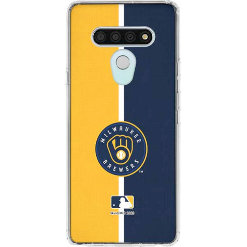 MLB Milwaukee Brewers Split LG Stylo 6 Clear Case