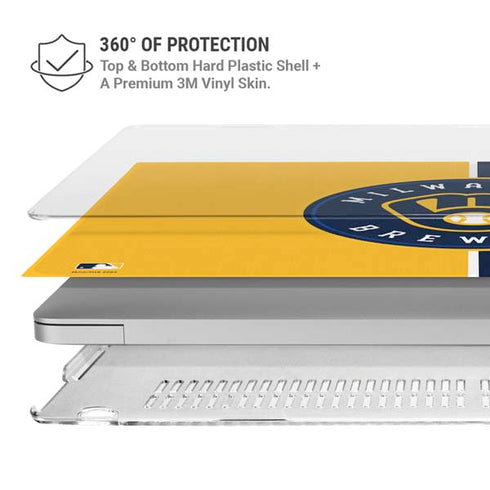 MLB Milwaukee Brewers Split MacBook Air 15in (2023-2025) Case plus Skin