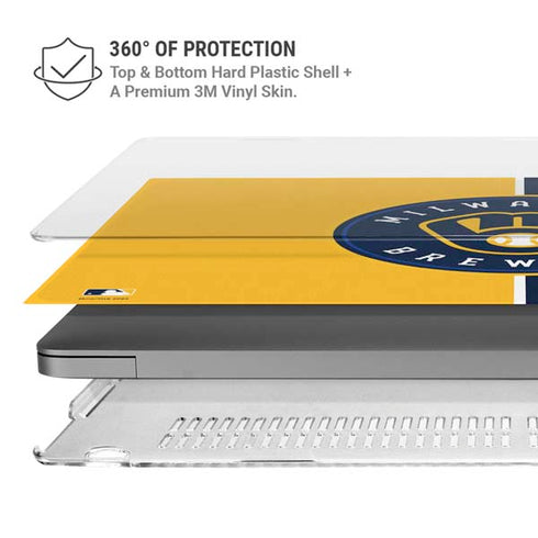 MLB Milwaukee Brewers Split MacBook Pro 16in (2021-25) Case plus Skin