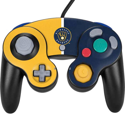 MLB Milwaukee Brewers Split Nintendo GameCube Controller Skin