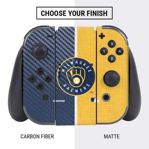 MLB Milwaukee Brewers Split Nintendo Switch Bundle Skin