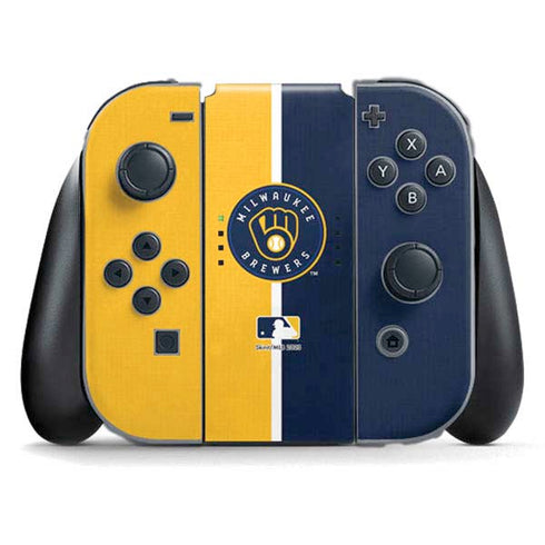 MLB Milwaukee Brewers Split Nintendo Switch (2017-2021) Joy-Con Controller Skin