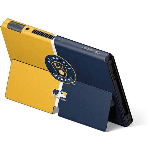 MLB Milwaukee Brewers Split Nintendo Switch OLED (2021) Skin